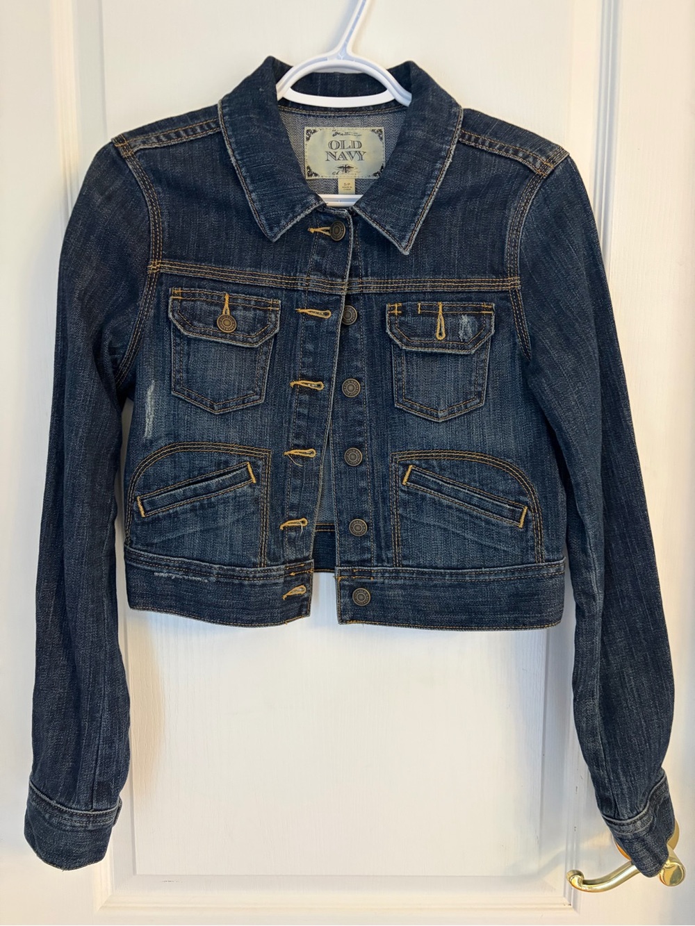 Old Navy Women's Dark Indigo Cropped Denim Jacket